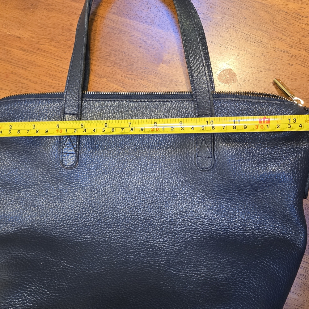 Cuyana Navy Leather Suede Small Tote Bag without Removable Strap - Picture 14 of 16